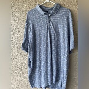 Adidas Blue Geometric Pattern Men's Shirt